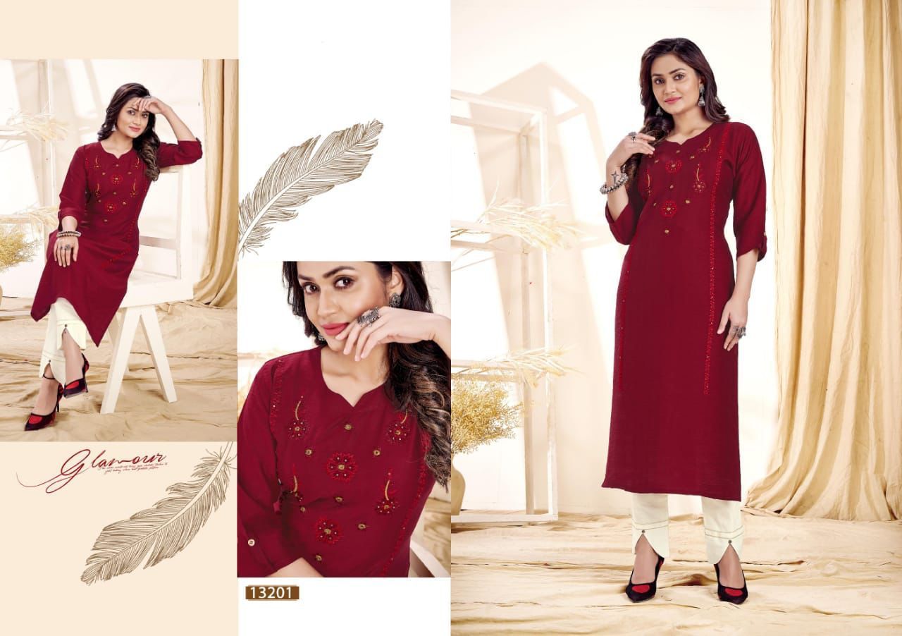 Kalaroop Creamy Rayon Designer Ethnic Wear Latest Kurti Collection